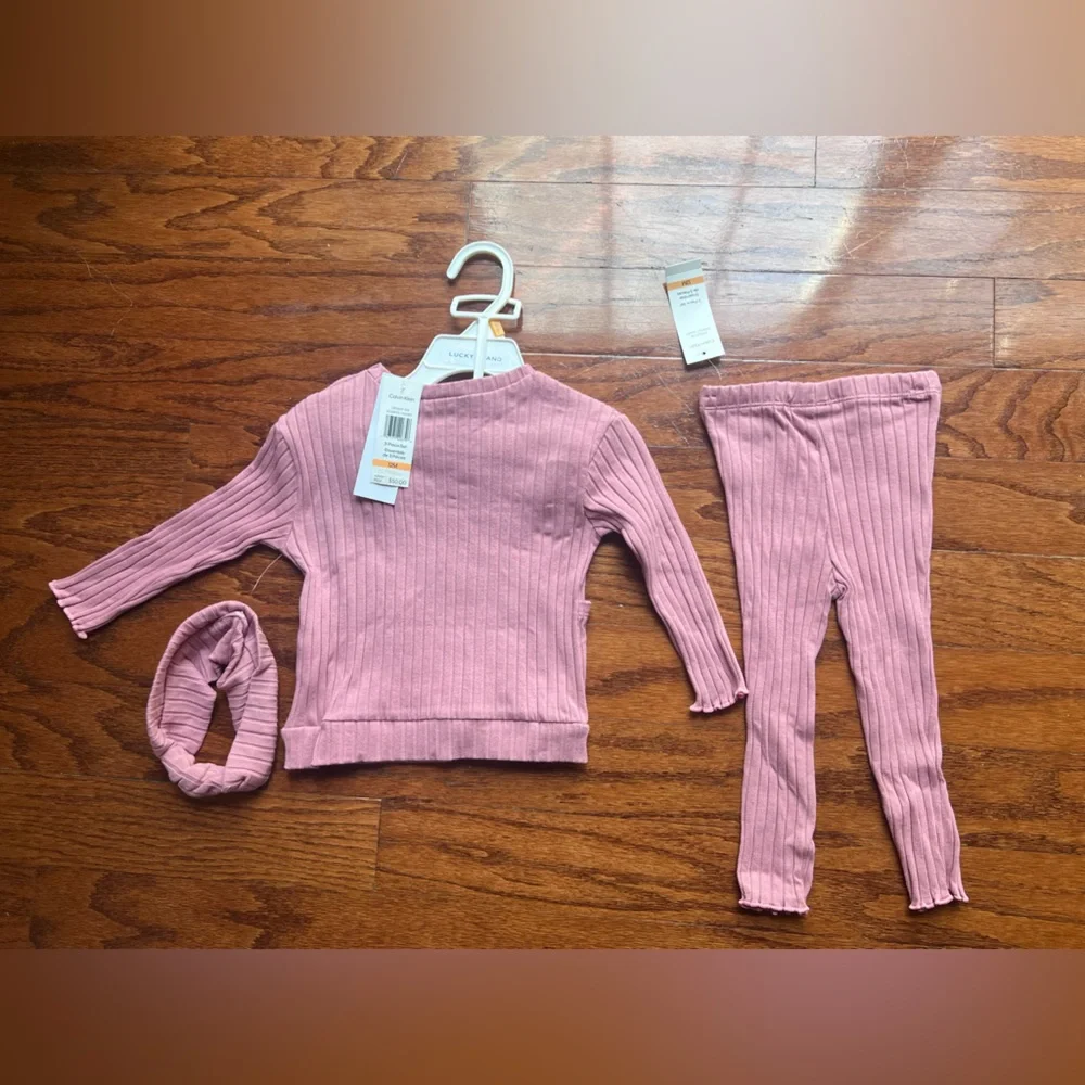 Calvin Klein Dusty Pink Ribbed Baby Top